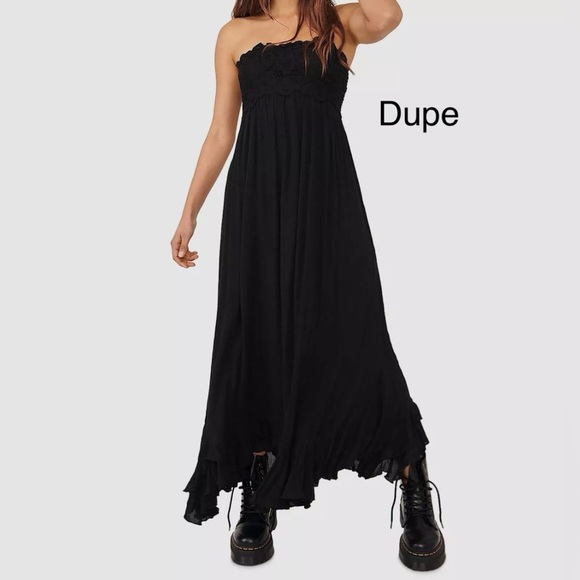 Blue B Black Strapless Dress Lace Bodice Size L NWT - Picture 5 of 6